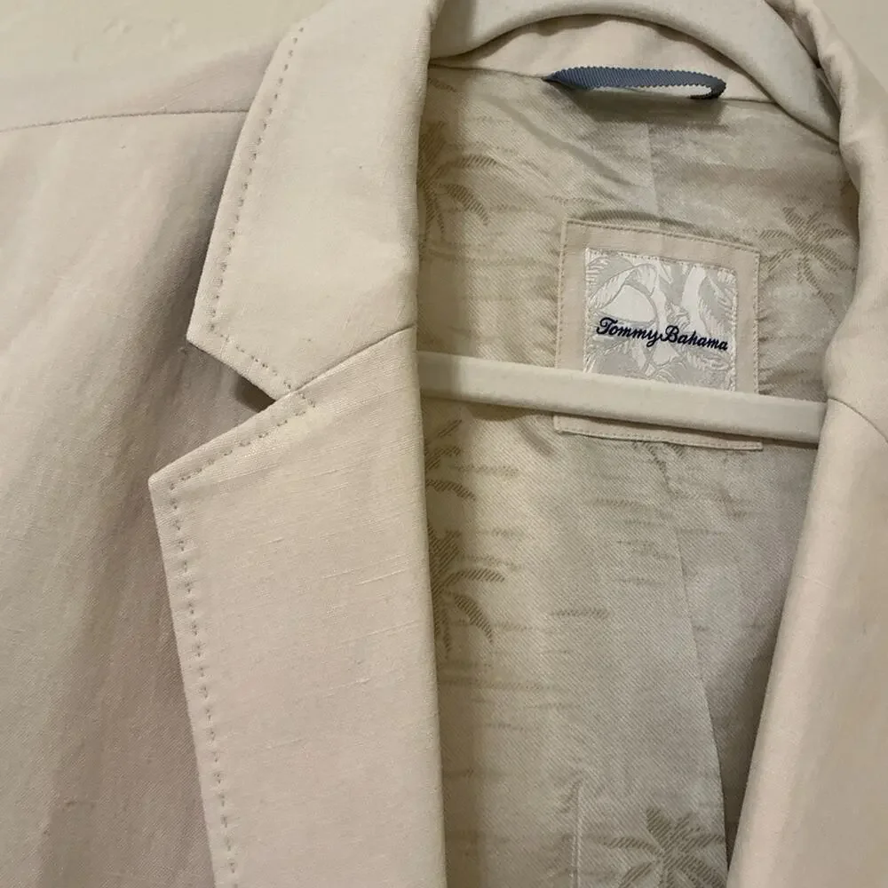 NWOT Tommy Bahama Monterey Blazer Silk Linen Sport Coat Tan Neutral Size XXL